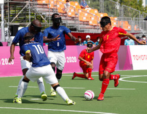 Blind football in Tokyo2020 with Fuji Flame from Handi Life Sport